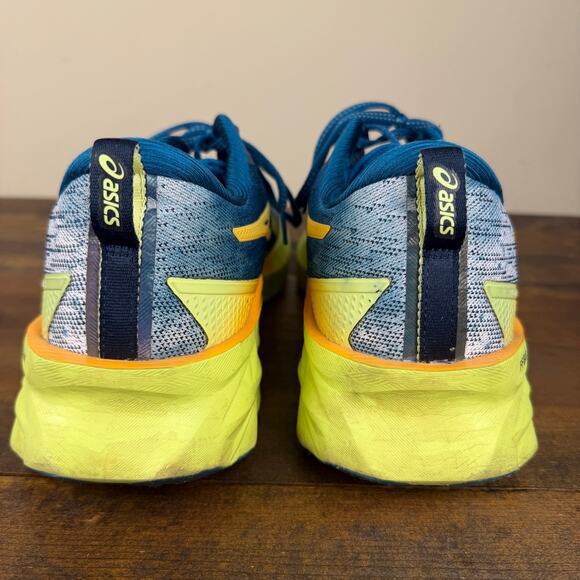 ASICS Novablast 2 Running Shoes Sneakers Deep Sea Teal Glow Yellow Men\'s 13 main image 5